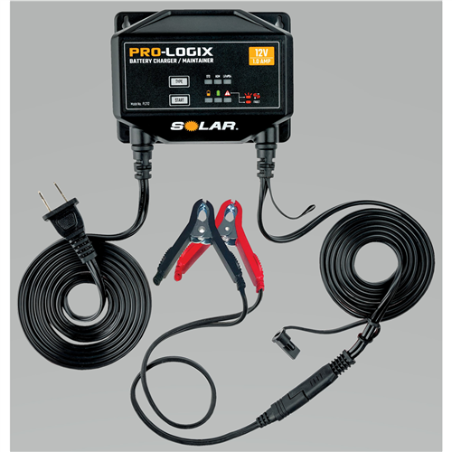 1-Amp Fully-Automatic Smart Charger, 12V Battery Charger, Battery Maintainer, and Battery Desulfator with Temperature Compensation