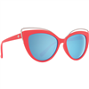 Spy Optic Julep Sunglasses, Coral Frame and Gray w/ Light Blue Flash Mirror Lens