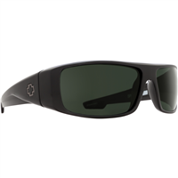 Spy Optic Logan Sunglasses, Black Frame and Happy Gray Green Polar Lens