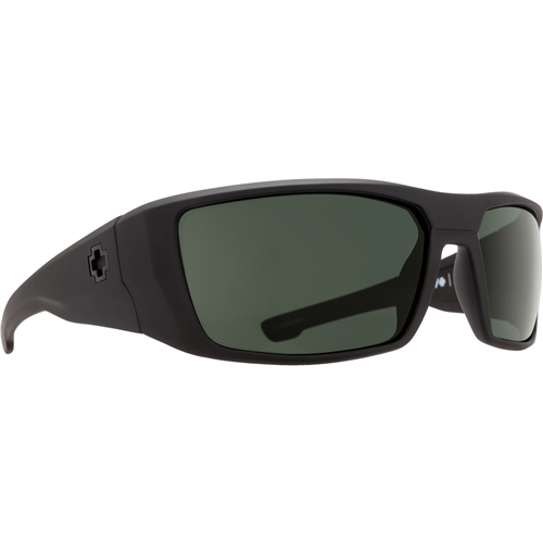 Spy Optic Dirk Sunglasses, Soft Matte Black Frame w/ Happy Gray Green Polar Lens
