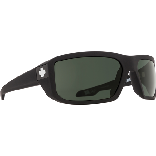 Spy Optic McCoy Sunglasses, Soft Matte Black Frame and Happy Gray Green Lens