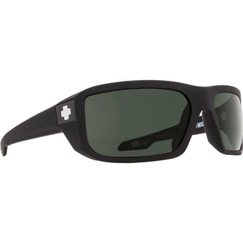 Spy Optic McCoy Sunlasses, Soft Matte Black Frame and Happy Gray Green Polar Lens