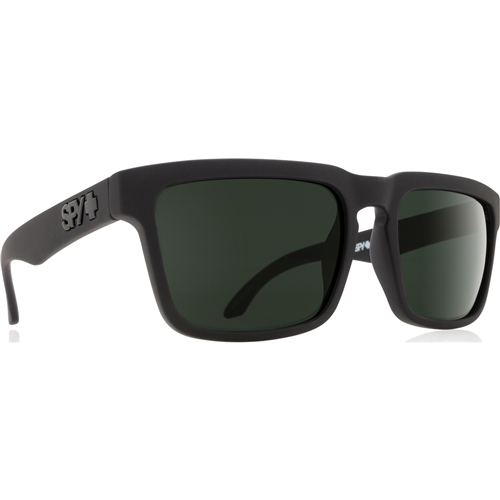 Spy Optic Helm Sunglasses, Soft Matte Black Frame and Happy Gray Green Lens