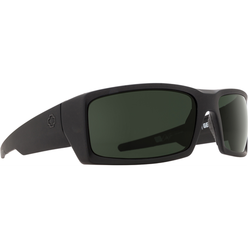 Spy Optic General Sunglasses, Soft Matte Black Frame w/ Happy Gray Green Polar Lens