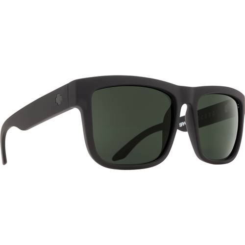 Spy Optic Discord Sunglasses, Soft Matte Black Frame w/ HD Plus Gray Green Polar Lens