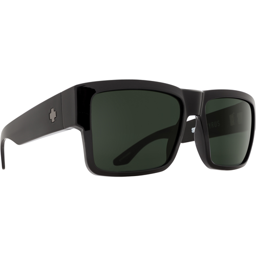 Spy Optic Cyrus Sunglasses, Black Frame w/ HD Plus Gray Green Lens