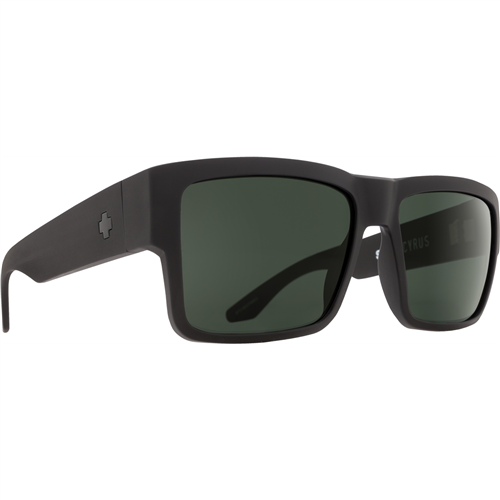 Spy Optic Cyrus Sunglasses, Matte Black Frame w/ HD Plus Gray Green Lens
