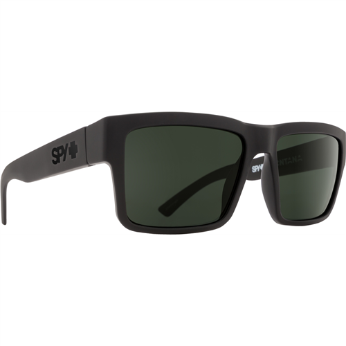 Spy Optic Montana Sunglasses, Soft Matte Black Frame w/ Happy Gray Green Polar Lens