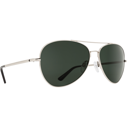 Spy Optic Whistler Glasses, Silver Frame w/ Happy Gray Green Polar