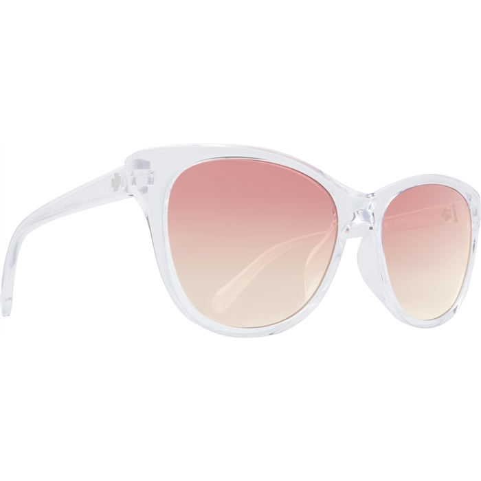 Spy Optic Spritzer Sunglasses, Clear Frame w/ Pink Sunset Fade Lens