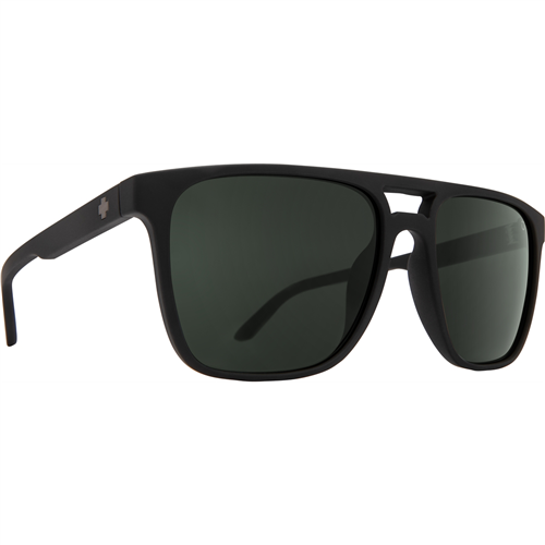 Spy Optic Czar Sunglasses, Soft Matte Black Frame w/ Happy Gray Green Lens