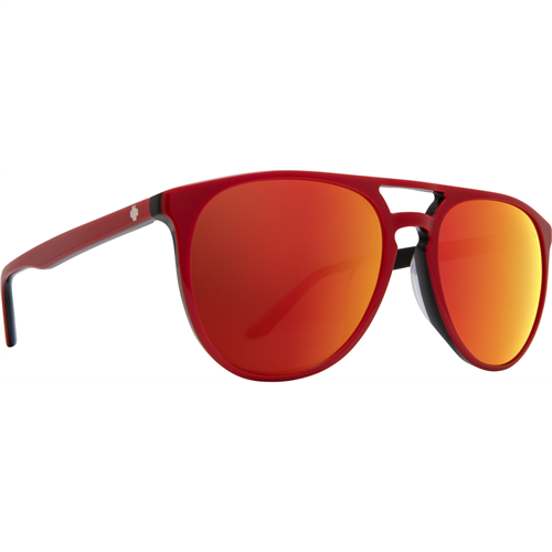 Spy Optic Syndicate Glasses, Red/Black Frame w/ Happy Gray Green w/ Red Spectra Lens