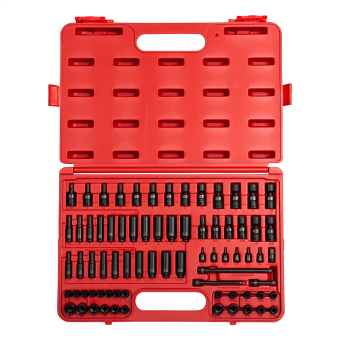 SunexÂ® Tools 1/4 in. Drive 74-Piece SAE and Metric Master Impact Socket Set