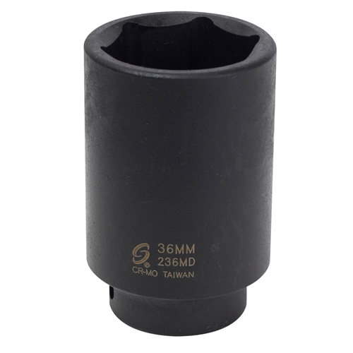 SunexÂ® Tools 1/2 in. Drive Deep Impact Socket, 36 mm