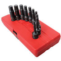 SunexÂ® Tools 10-Piece 1/2 in. Drive Fractional SAE Fractional Impact Hex Driver Set