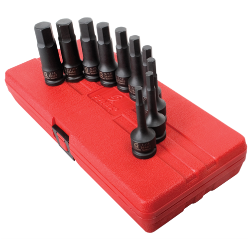 SunexÂ® Tools 10-Piece 1/2 in. Drive Fractional SAE Fractional Impact Hex Driver Set