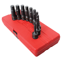 SunexÂ® Tools 10-Piece 1/2 in. Drive Metric Impact Hex Driver Set