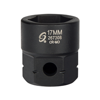 SunexÂ® Tools 1/2 in. Drive 6-Point Low Profile Impact Socket w/ Hex Shank, 17 mm