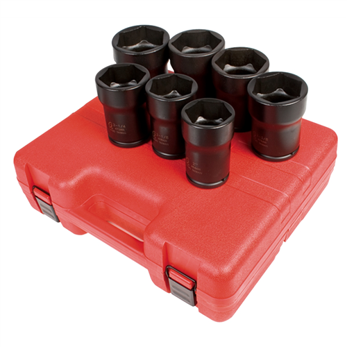 SunexÂ® Tools 7-Piece 3/4 in. Drive Truck Pinion Locknut Impact Socket Set