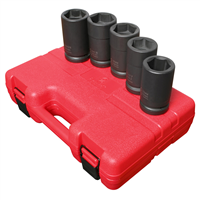 5 Piece 1" Drive Combination Budd Wheel Impact Socket Set