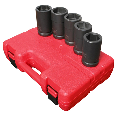 5 Piece 1" Drive Combination Budd Wheel Impact Socket Set