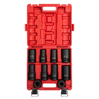 10-Piece 1 in. Drive Fractional SAE / Metric Heavy Duty Wheel Impact Socket Set