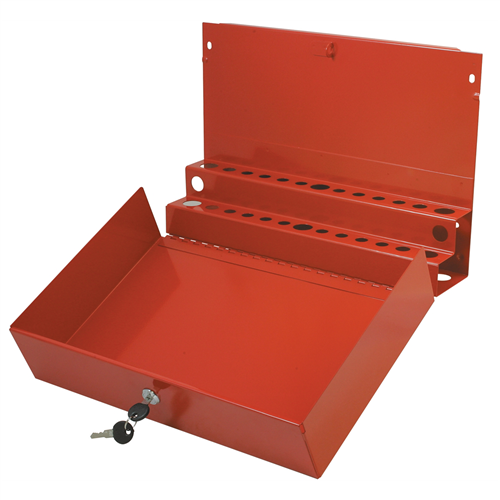 Extra Large Locking Screwdriver/Pry Bar Holder for Service Cart - Red
