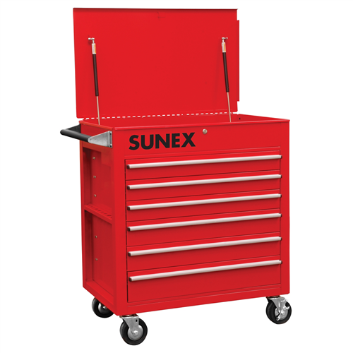 Sunex Tools 6 Full-Drawer Professional Cart, Red