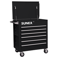 Sunex Tools 6-Drawer Full-Drawer Professional Cart, Black