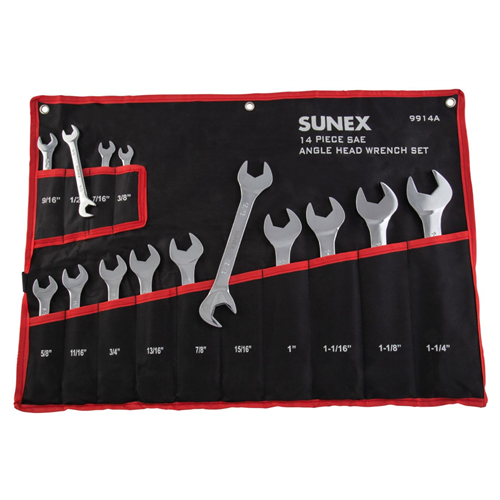 Sunex 9914A 14 Pc. Full Polish  Sae Angle Head Wrench Set