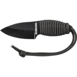 Schrade 406 Fixed Blade Neck Knife Cord Wrap (2.5" Black)