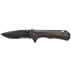 Schrade Liner Lock Folding Knife Partially Serrated Drop Point Blade G-10 Handle