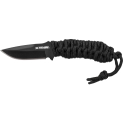 Schrade Full Tang Neck Knife Black Paracord (2.7" Black)