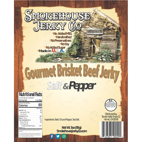 3oz Salt & Pepper Beef Jerky (Sugar Free)