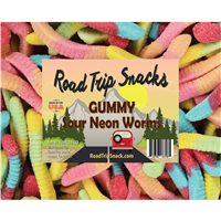 Gummy Sour Neon Worms; Snack Items