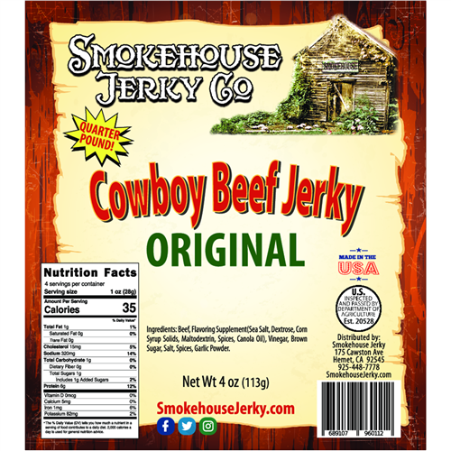 4oz Cowboy Cut Original Beef Jerky