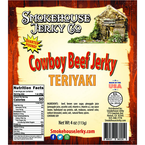 4oz Cowboy Cut Teriyaki Beef Jerky