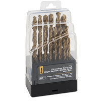 22 Piece Titanium-Coated High Speed Steel Drill Bit Set