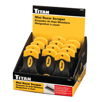 Titan 12-Piece Mini Single-Edge Razor Blade Scraper Display