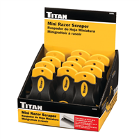 Titan 11031-12 Titan 12-Piece Mini Single-Edge Razor Blade Scraper Display