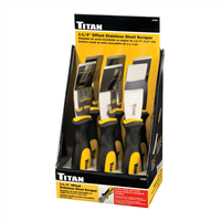 Titan 11508-6 6-Piece Display 1-1/4 in. Offset Stainless Steel Scrape