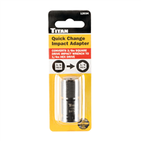 TitanÂ® 3/8 in. Square Drive to 1/4 in. Hex Drive Quick Change Adptr