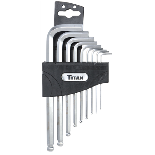 TitanÂ® 9-Piece SAE Detent Ball Hax Key Sey