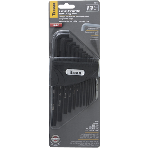 TitanÂ® 13-Piece SAE Low Profile Hex Key Set