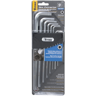 TitanÂ® 9-Piece Metric Damaged Cap Screw Extractor Set