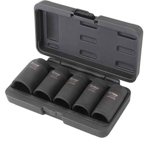 TitanÂ® 5-Piece 1/2 in. Drive 12 Point Axle Nut Socket Set