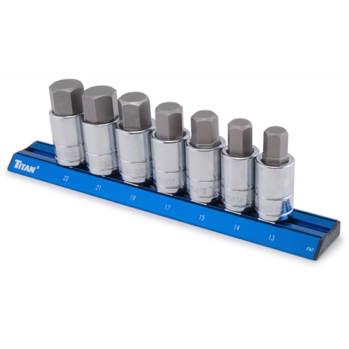 TitanÂ® 7-Piece 1/2 in. Drive Metric Large Hex Bit Socket Set