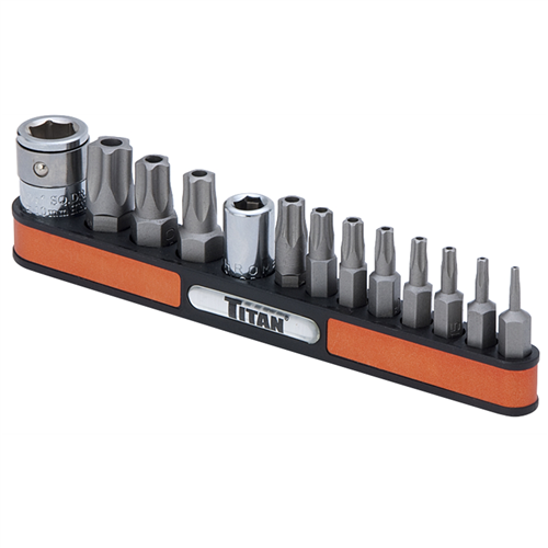 TitanÂ® 13-Piece 5 Point Tamper Resistant Star Bits Set