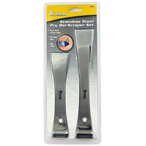 2 Piece Stainless Steel Prybar/Scraper Set