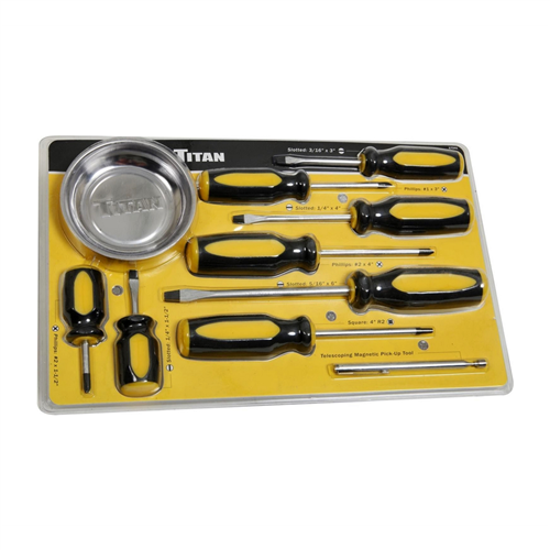 Titan 10-Piece Screwdriver Set with Magnetic Tray